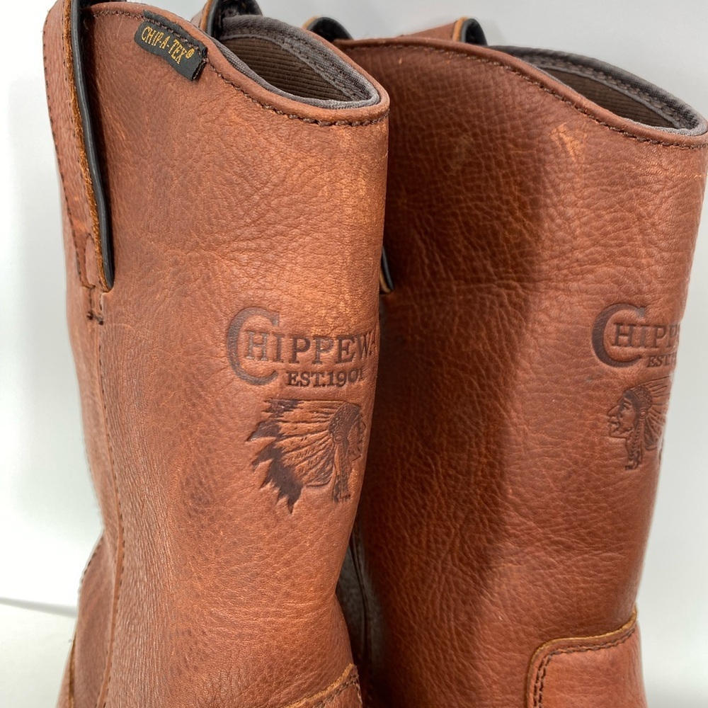 Chippewa Men's Tan Leather Western Boots - Picture 3 of 9